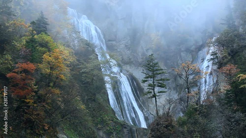 Hagoromo Waterfall in autumn photo