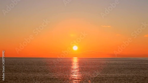 Pacific Ocean at sunrise, Hiroo, Hokkaido, Japan photo
