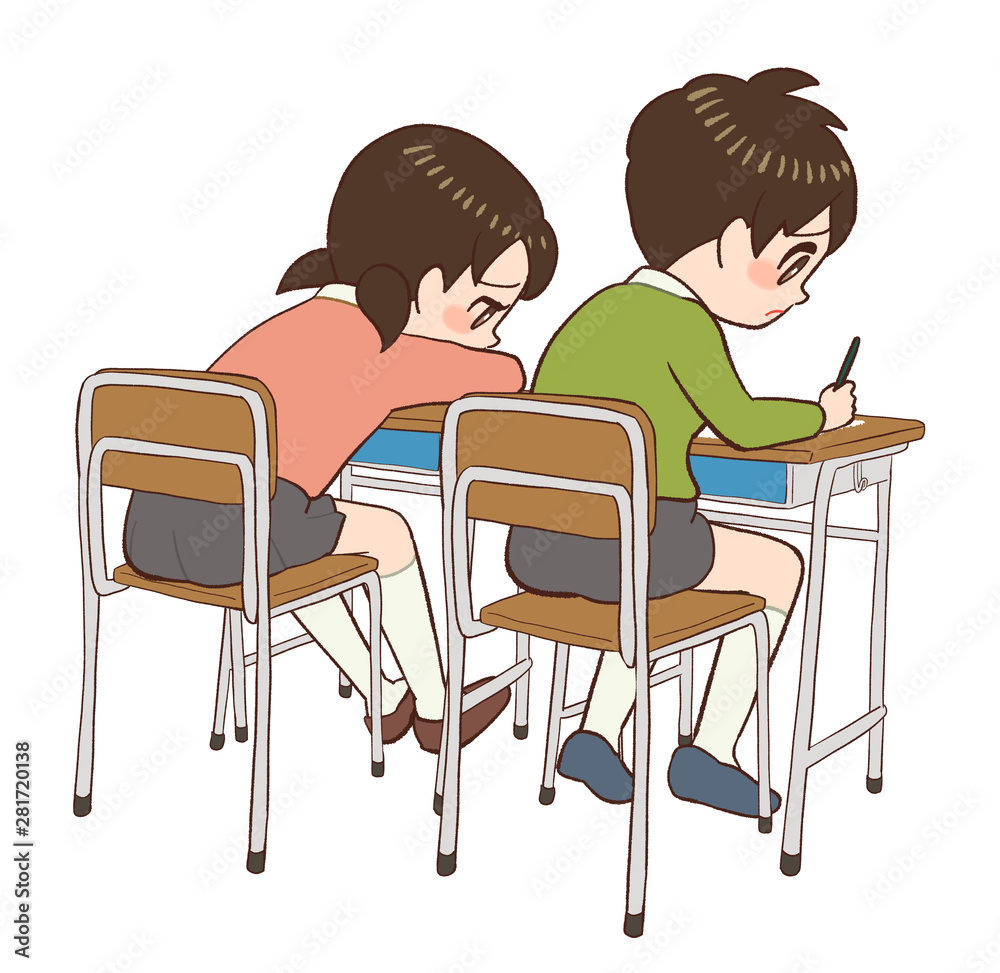 Fototapeta premium 元気のない生徒 2人