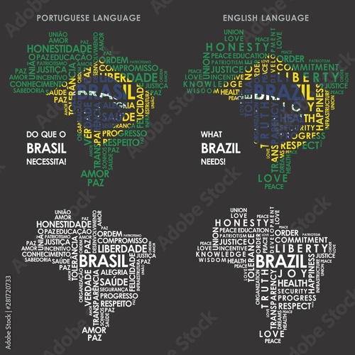 Word Brazil Map