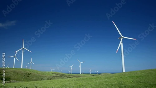 Wallpaper Mural Low angle shot of wind turbines under clear sky, Wakkanai, Hokkaido Torontodigital.ca
