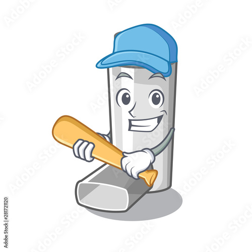 Playing baseball asthma inhaler in the cartoon shape
