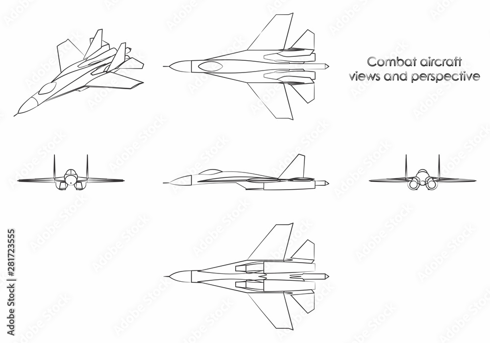 Combat aircraft colored.