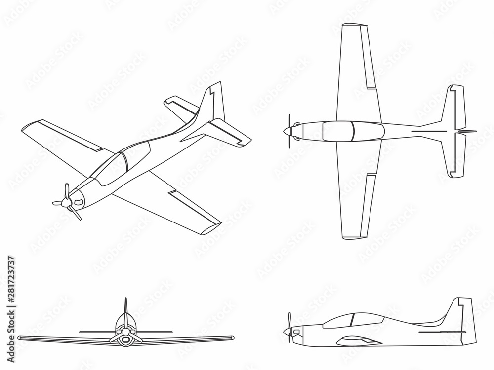 Airplane Tucano colored. Airplane Tucano colored.
