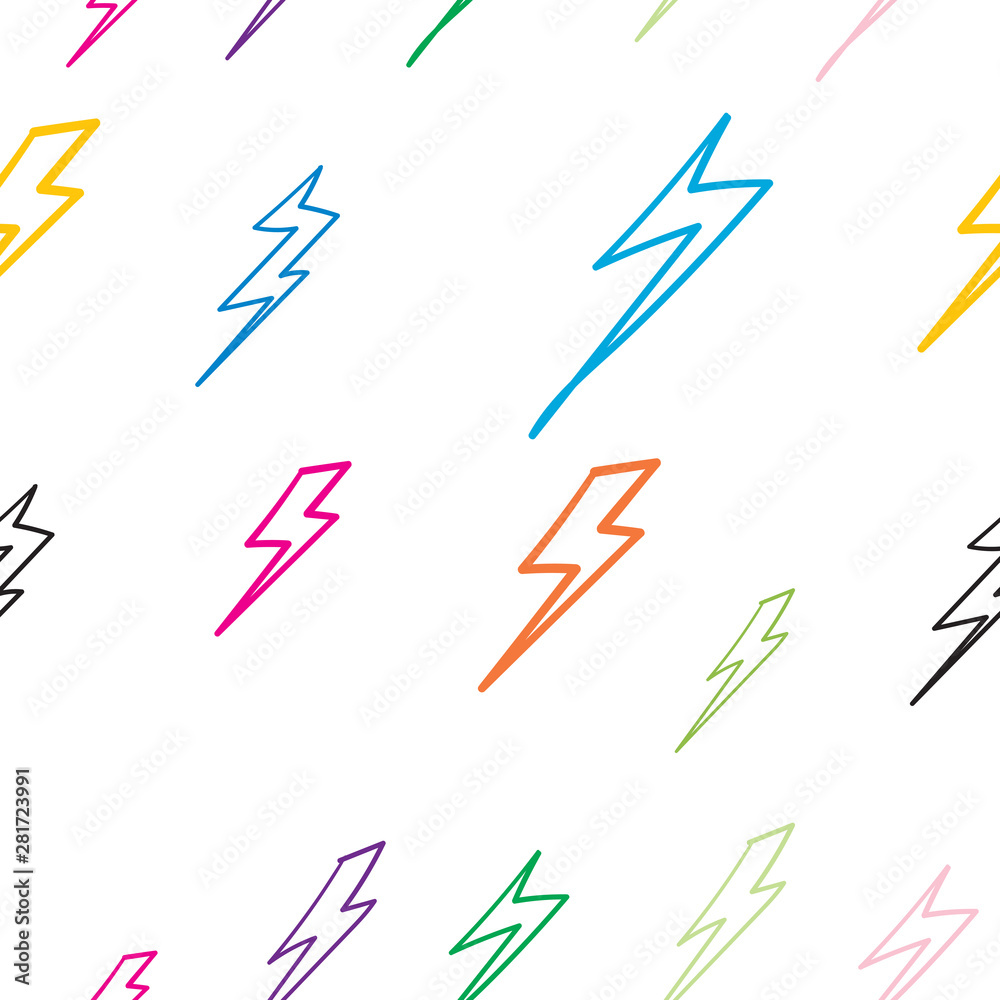 seamless pattern hand drawn thunder with doodle style seamless pattern hand drawn thunder with doodle style