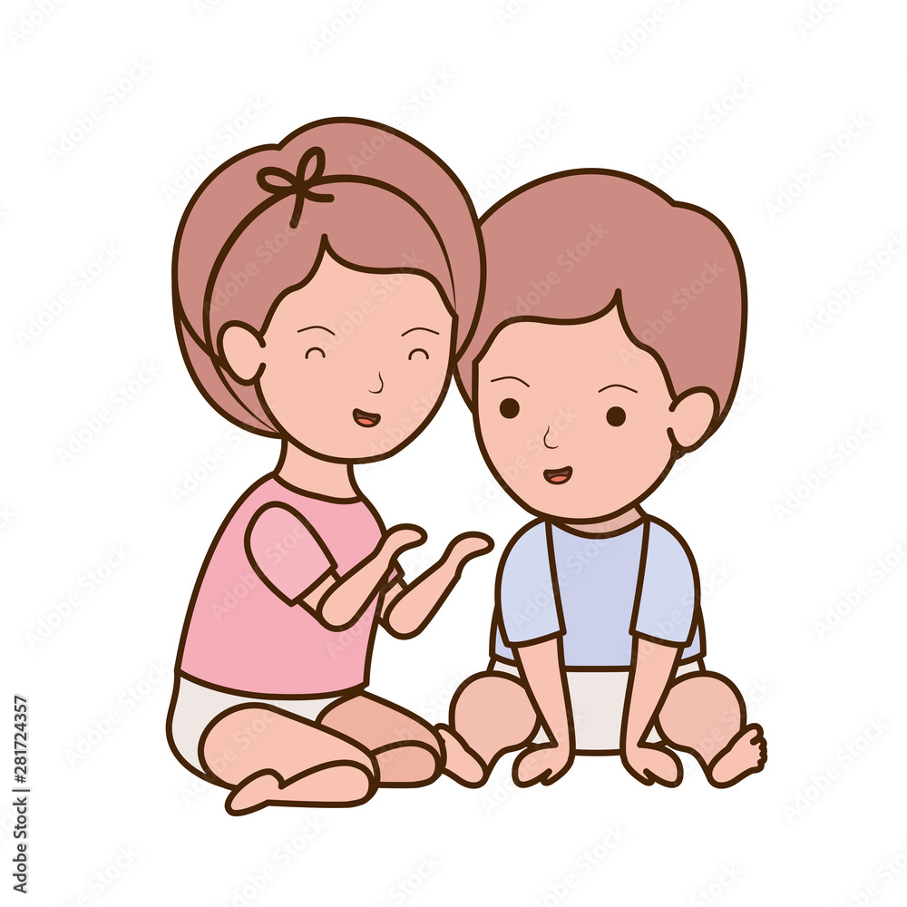 Isolated baby boy and girl design Isolated baby boy and girl design
