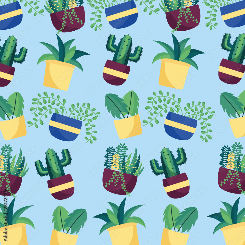 decorative plants flat image design