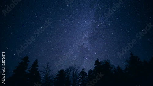 Timelapse of Milky Way galaxy and starry night sky photo