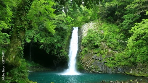 Joren Falls in summer forest, Japan