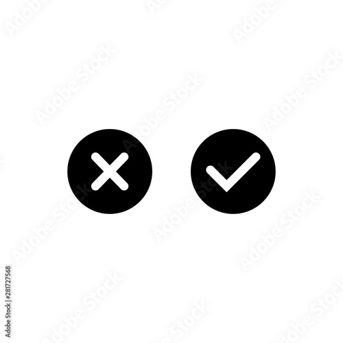Check and Cross Symbol Icon Vector Design Illustration