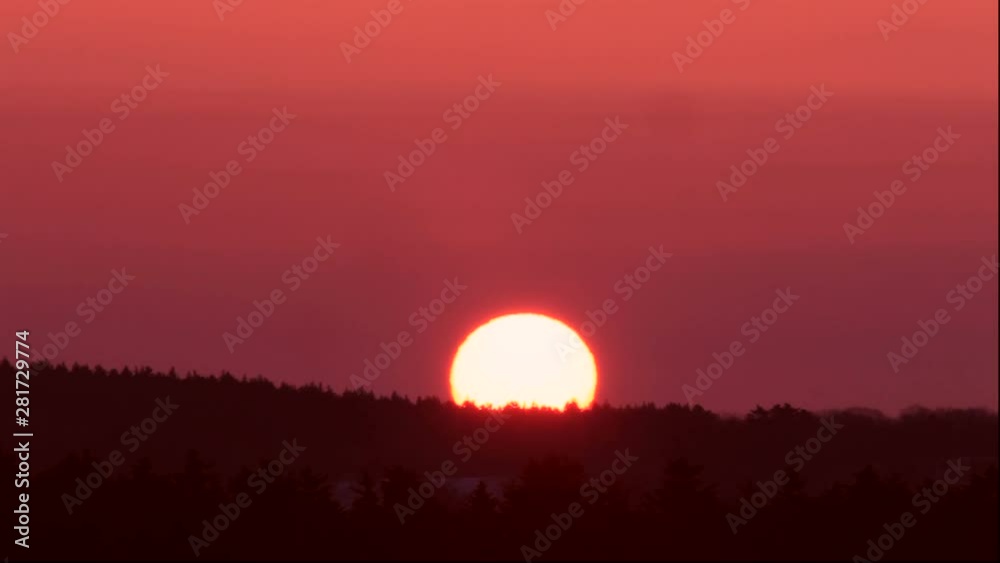 View of sunrise in red sky