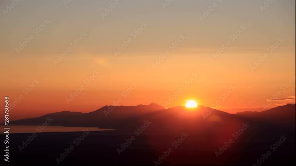 Sunrise over mountains, Koshimizu, Hokkaido, Japan Sunrise over mountains, Koshimizu, Hokkaido, Japan
