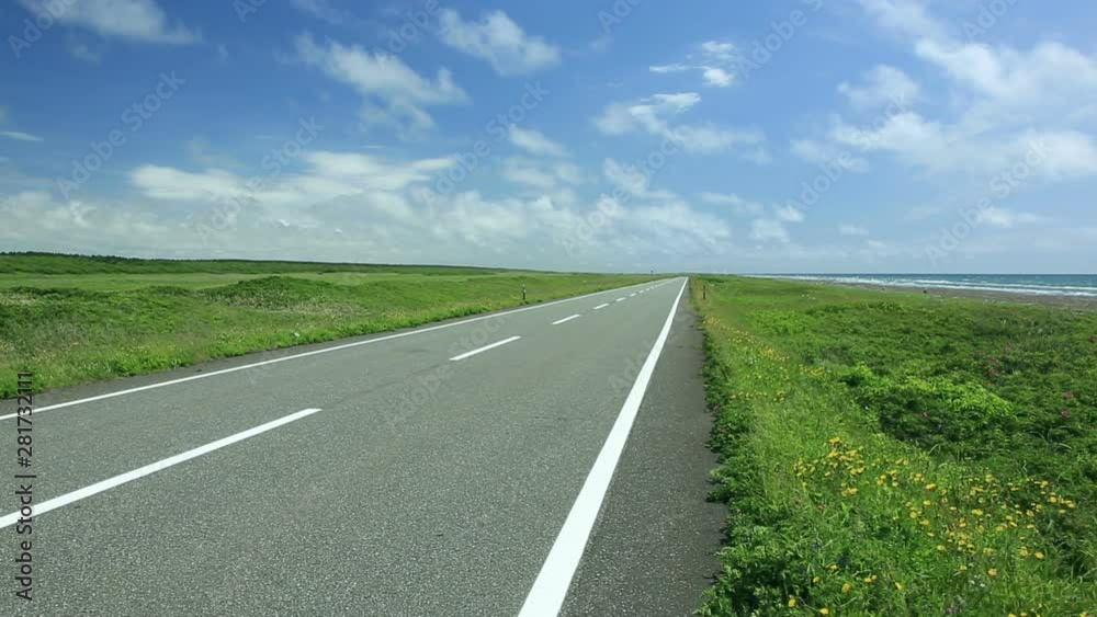 Timelapse of road through Sarobetsu Primeval Flower Garden, Japan Timelapse of road through Sarobetsu Primeval Flower Garden, Japan