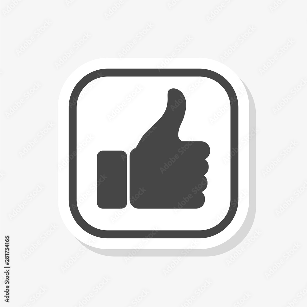 Like sticker isolated on white background. Like icon trendy and modern like symbol for logo Like sticker isolated on white background. Like icon trendy and modern like symbol for logo