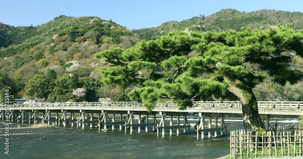 Togetsu Bridge over Katsura River, Kyoto City, Kyoto Prefecture, Japan Togetsu Bridge over Katsura River, Kyoto City, Kyoto Prefecture, Japan