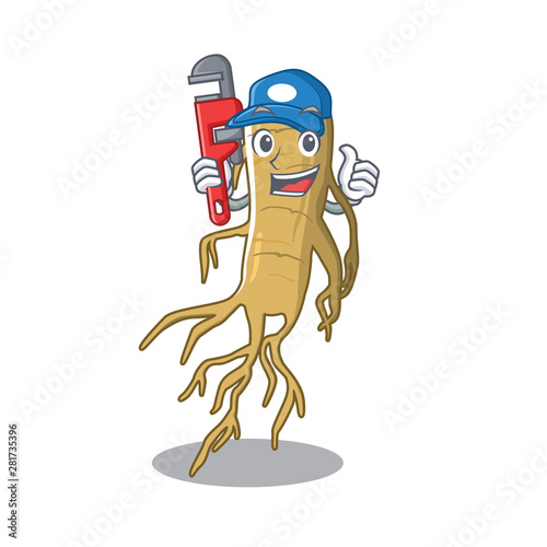 Plumber ginseng in the a cartoon shape photo