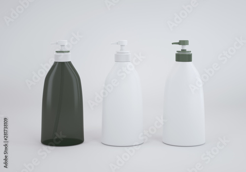 3D illustration body lotion bottle