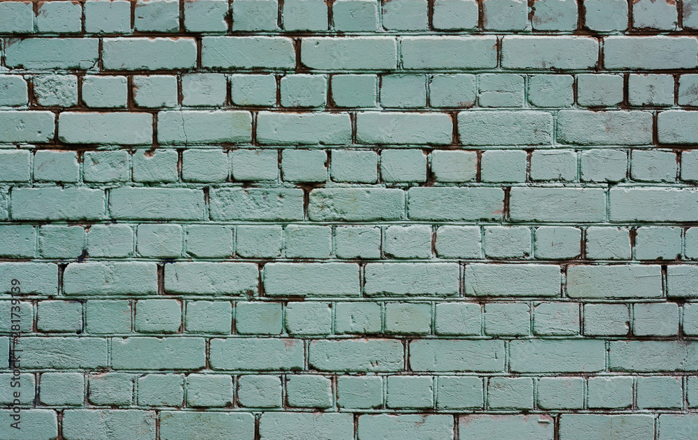 Texture, brick wall, blue painted