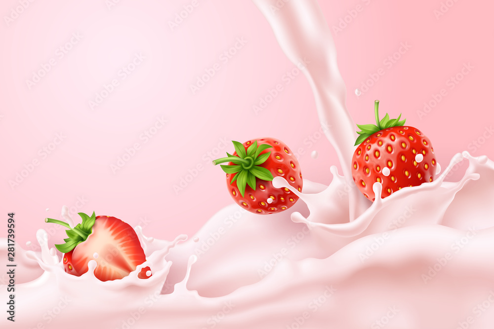 Splash strawberry milk