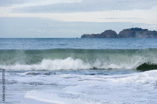 White ocean waves in San Francisco Bay