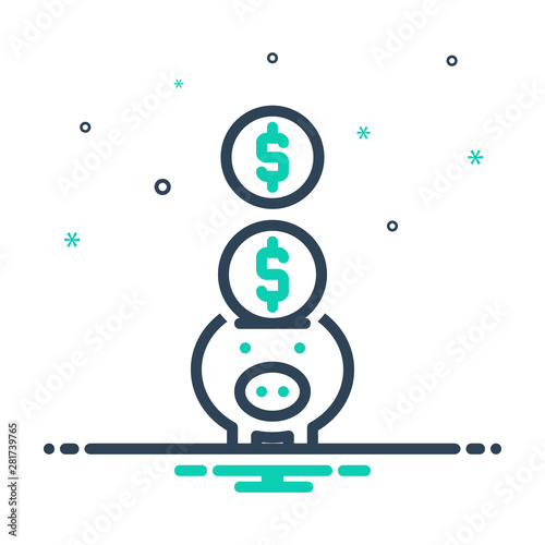  mix icon for piggy bank 