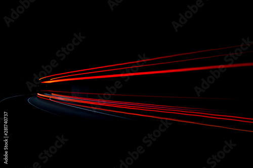 light trails in tunnel
