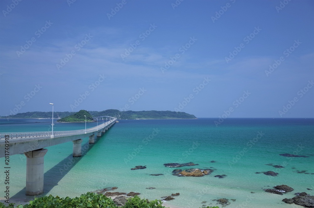 Tsunoshima and bridge in Yamaguchi Japan