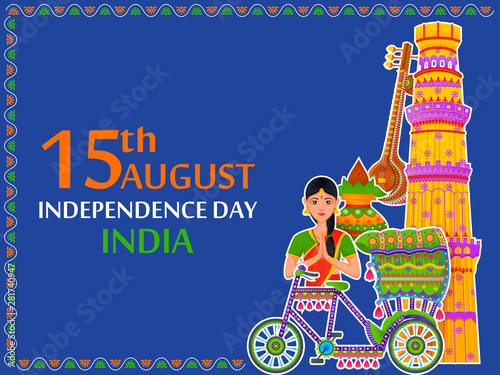 15th August Independence Day of India tricolor background in vector