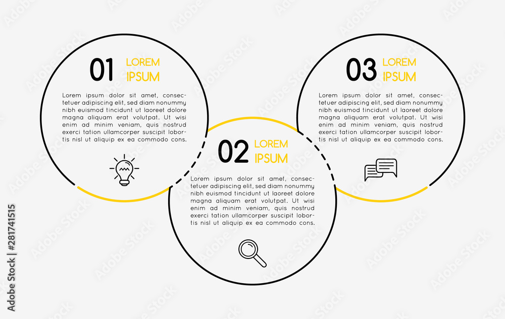 Circle infographic with 3 options. Flowchart. Vector Stock Vector ...