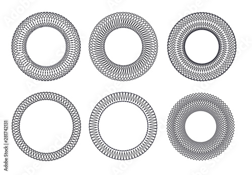 Templates framework. Ornament. Samples of chains. Stickers logos. Vector illustration