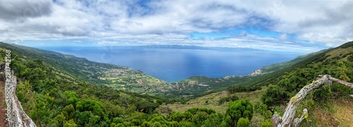 panorama view over Prainha - Pico Island, Azores - Portugal with São Jorge in Background © Simone