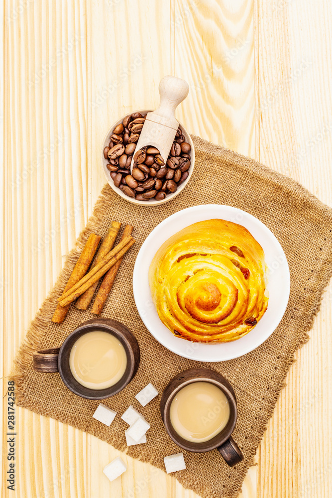 Sweet coffee hot autumn drink concept