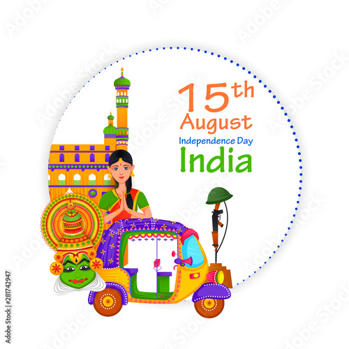 15th August Independence of India tricolor background in vector