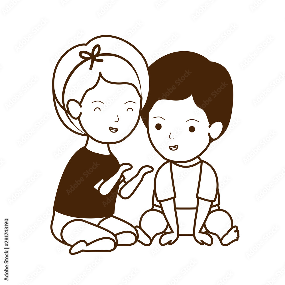 Isolated baby boy and girl design Isolated baby boy and girl design