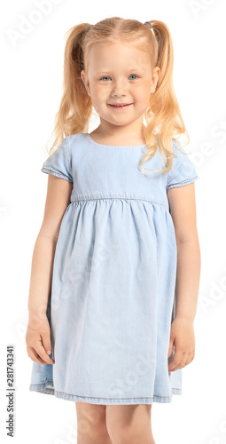 Portrait of adorable little...