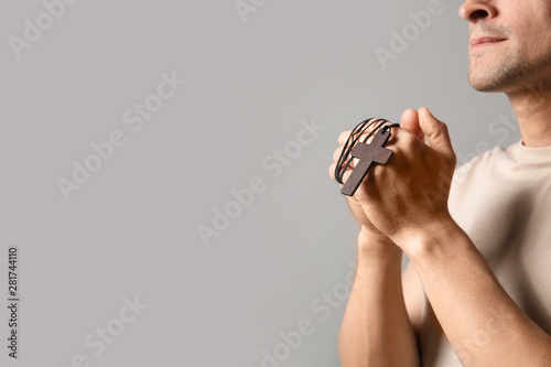Religious man praying to Go...