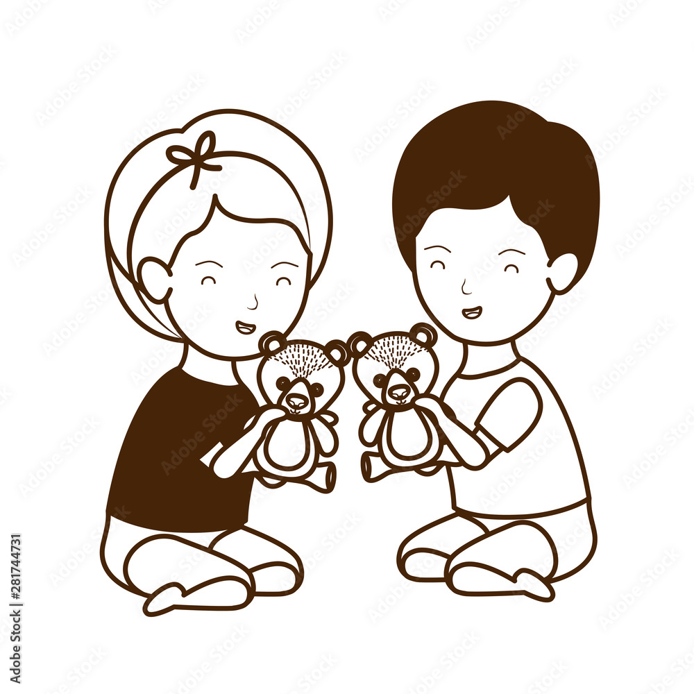 Isolated baby boy and girl design Isolated baby boy and girl design