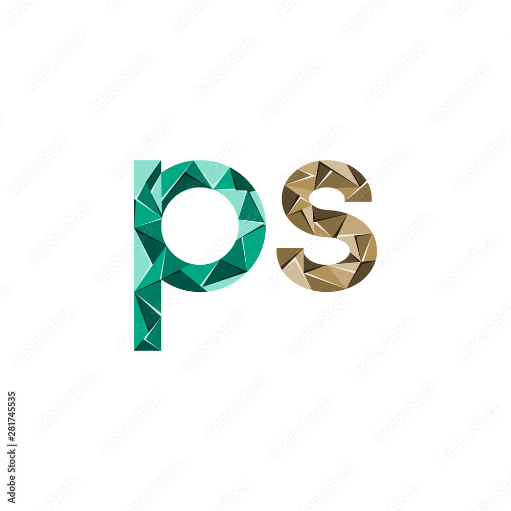 Fototapeta premium colorful triangle abstract letter initials