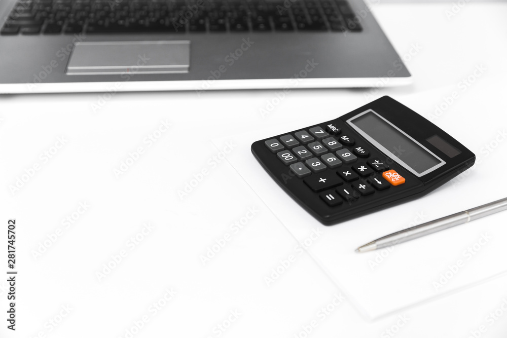 Business desktop with office elements Business desktop with office elements