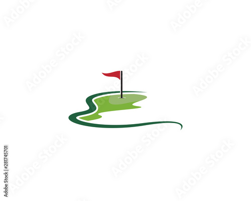 Golf Field icon logo template design