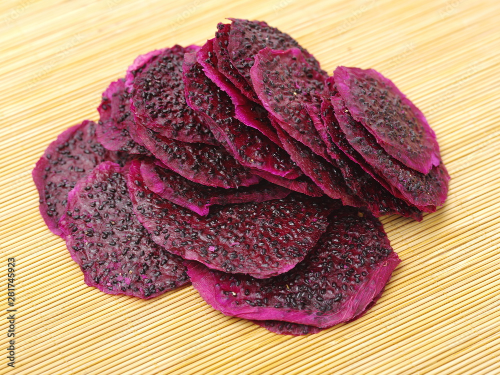 Pile of dried dragon fruit slices Stock Photo Adobe Stock