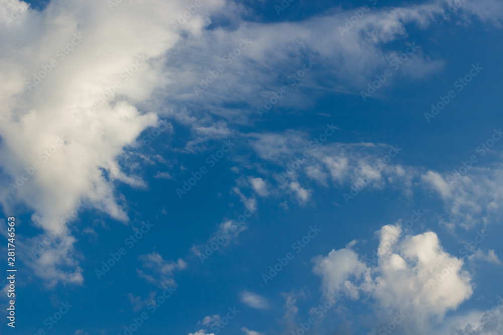 blue sky and clouds, soft focus