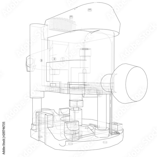 Outline milling machine. Vector