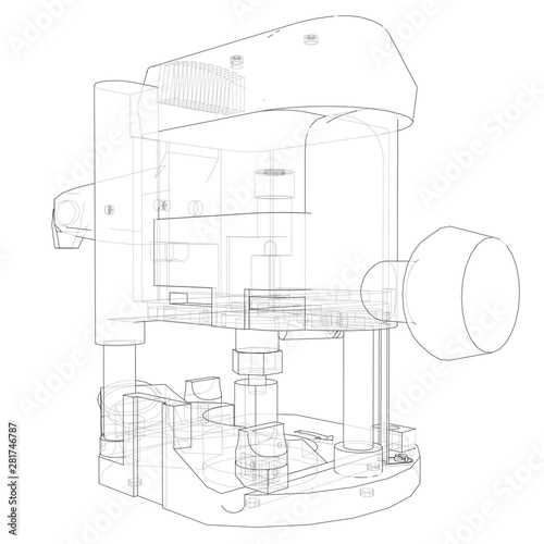 Outline milling machine. Vector
