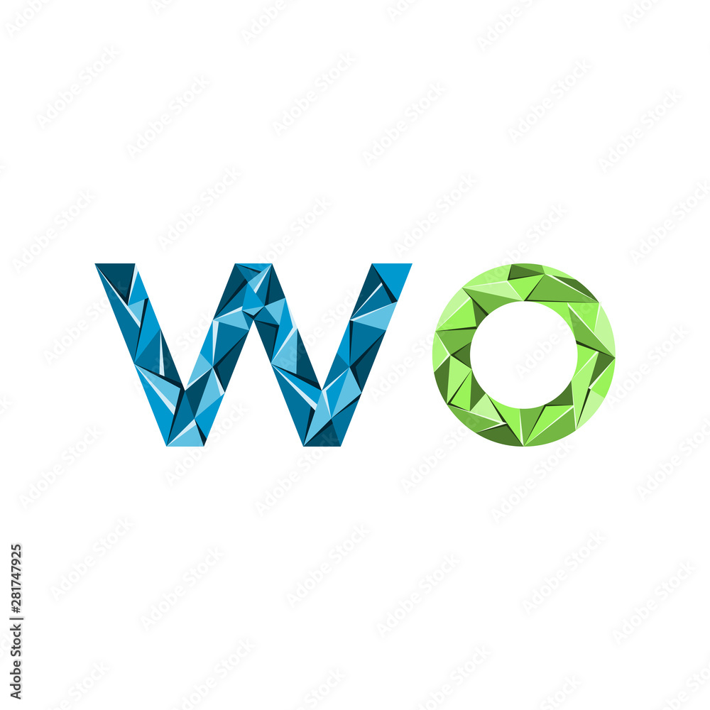 Fototapeta premium colorful triangle abstract letter initials