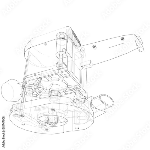 Outline milling machine. Vector
