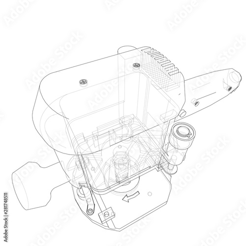 Outline milling machine. Vector