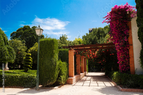 Jardines del Real, Jardin de Viveros - public park in Valencia, Spain. Summer Holiday. Captured in a sunny day.