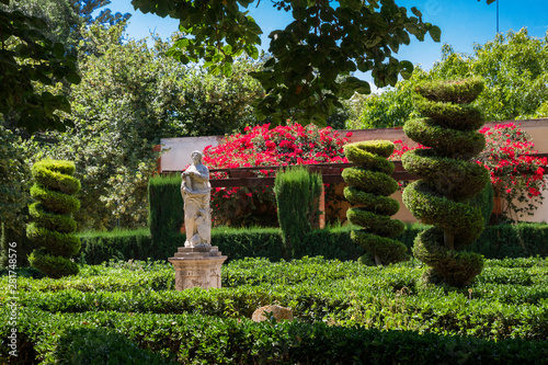 Jardines del Real, Jardin de Viveros - public park in Valencia, Spain. Summer Holiday. Captured in a sunny day.