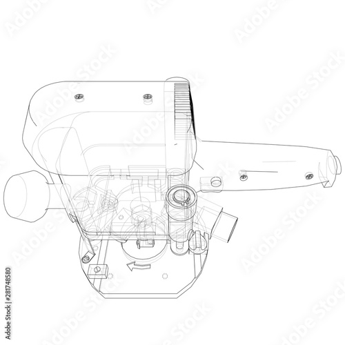 Outline milling machine. Vector